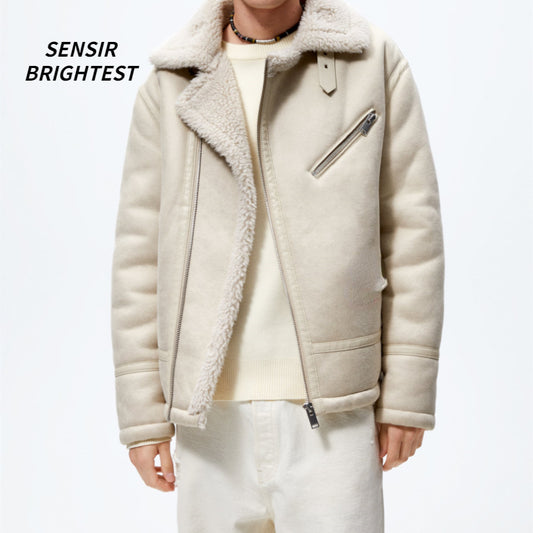 TAOP&ZA Men's Faux Lamb Fur Jacket for Fall/Winter Pi-Mart