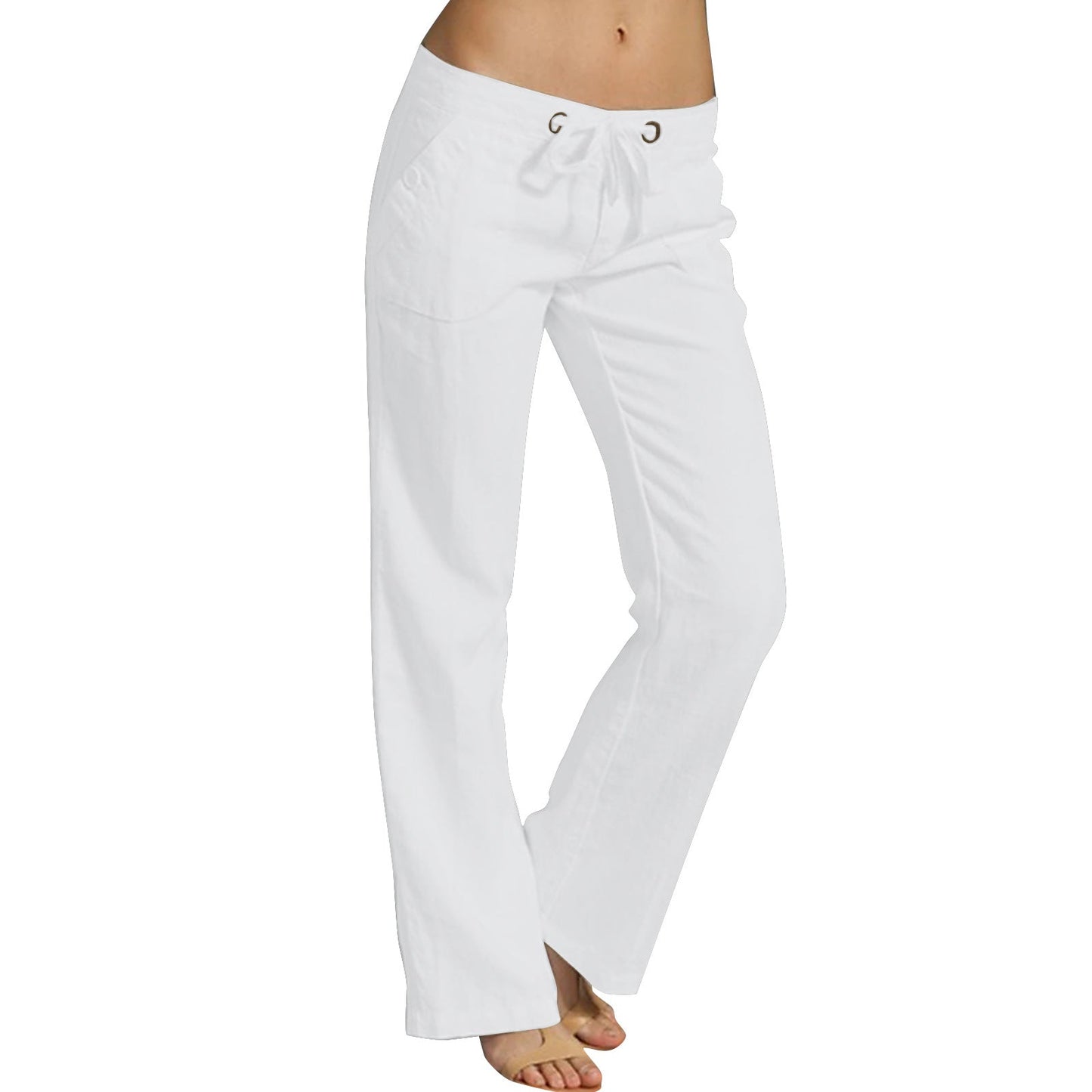 European And American-style Solid-color Womens Loose Casual Pants Womens Trousers NorixaFashion.com