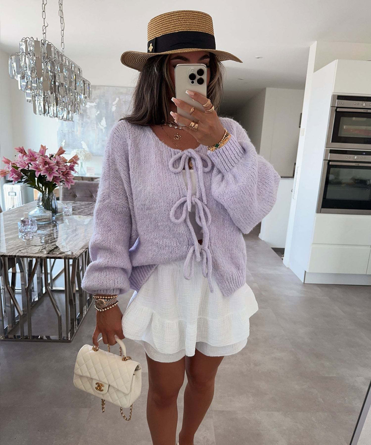 Casual Knitted Bow Lace Up Cardigan Women Solid O-neck Short Sleeve Hollow Out Sweater Female Autumn Lady Solid Streetwear NorixaFashion.com