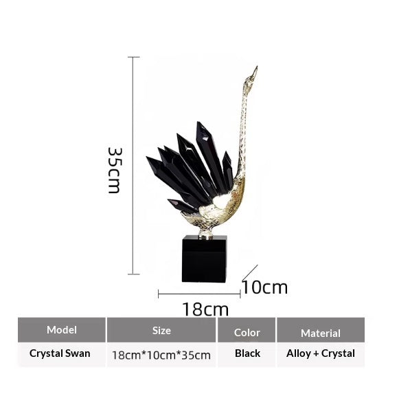 Affordable Luxury Crystal Swan High-End Home Decor For Foyer PearlNestDecor.com
