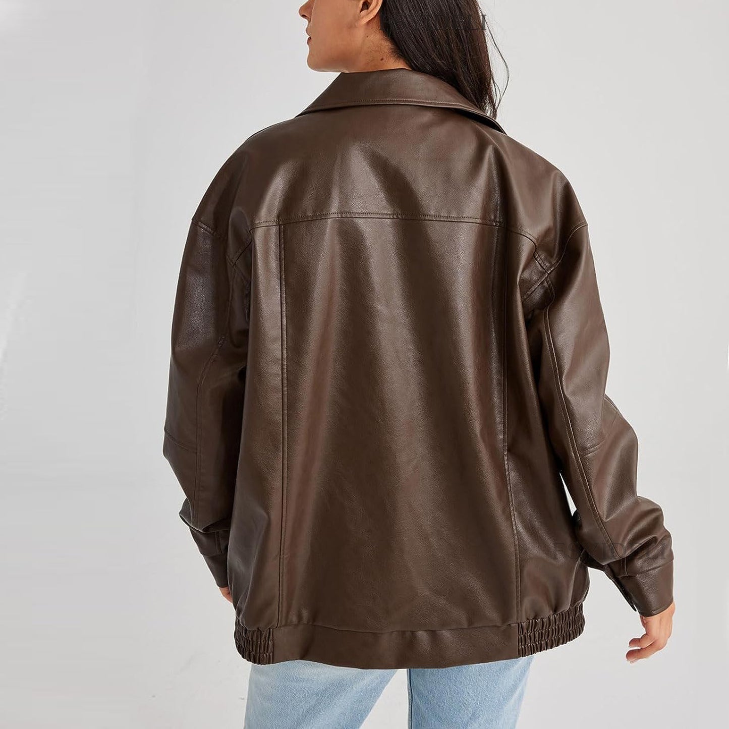 Leather Coat Women's Locomotive Style Top CJD