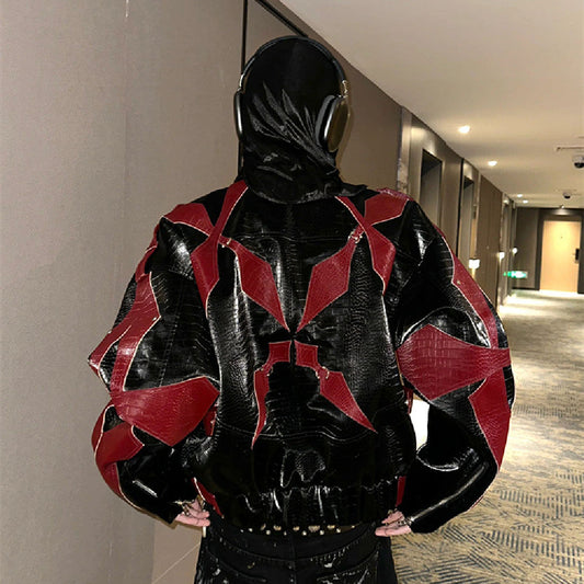 Retro Contrasting Color Patchwork Jacket Best YouTube Store