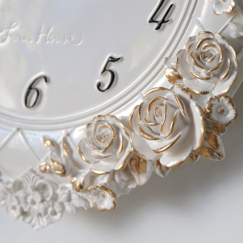 European Style Wall Clock Living Room Creative Art Clock Home PearlNestDecor.com