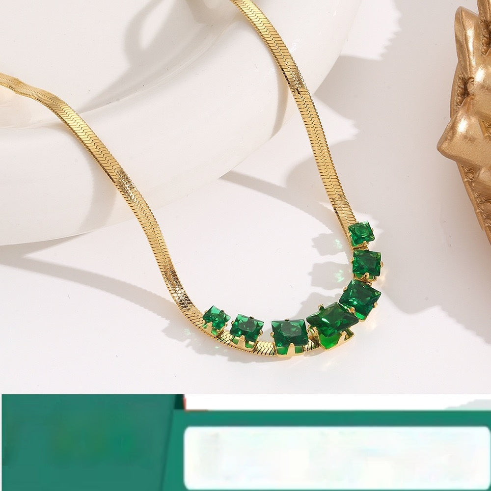 Necklace Female Titanium Steel Diamond Gold Trend