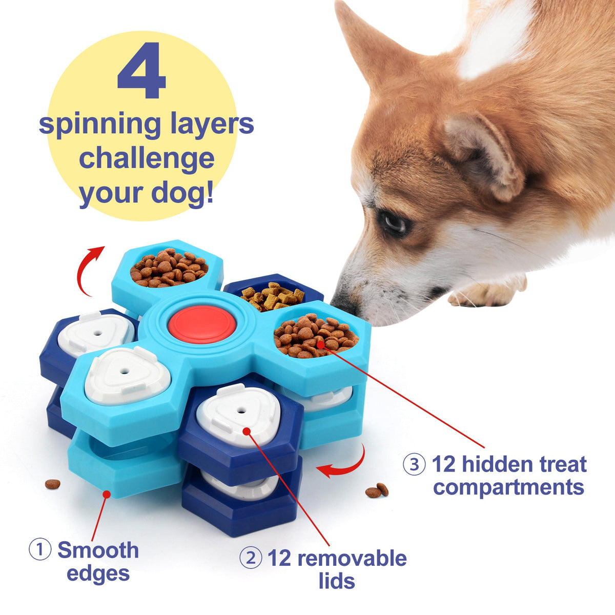 4 Layers Slow Feeder Puzzle Dog Bowls Assemble Slow Eating Bowl For Dogs Non-slip Interactive Dog Puzzle Game Slow Bowl Pet Products Pets Fashion