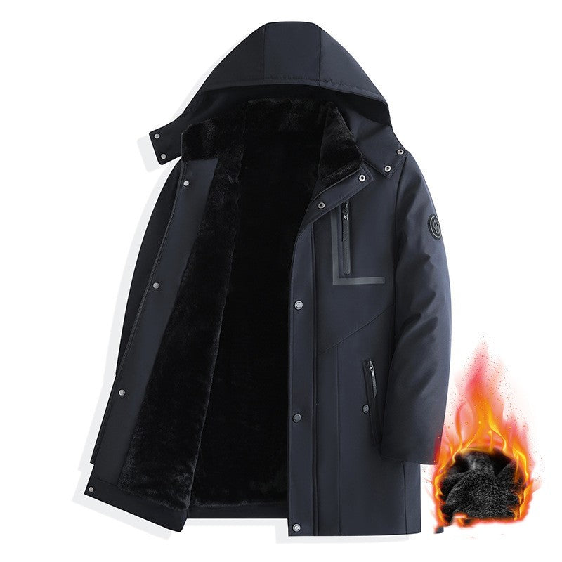 Men's Coat Winter Thick Cotton Clothing Removable Hat Best YouTube Store