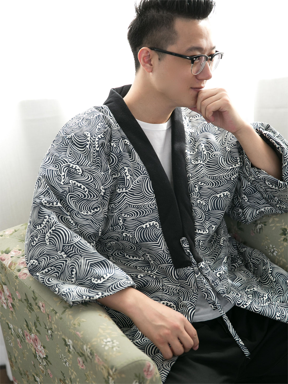 Japanese Men's Winter Kimono Cotton Jackets Warm Cotton Kimono Coat Indoor Outdoor Kimono Coat Traditional Japanese Kimono For Men Lightweight & Warm Kimono NorixaFashion.com