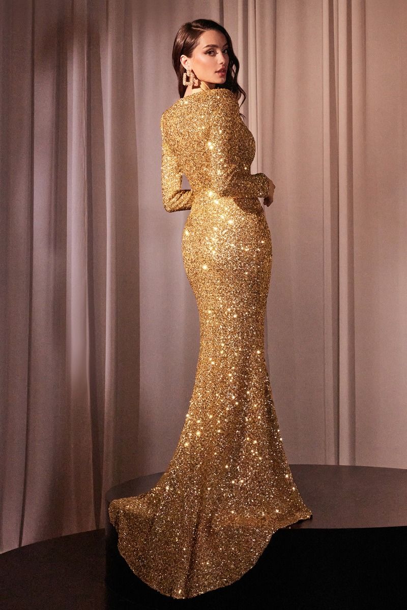 Long Sleeve Sequin Fitted Dress LuxuryLifeWay Online Store