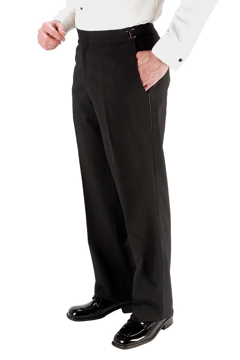 "Christopher" Black Luxury Viscose Blend Tuxedo Pants LuxuryLifeWay Online Store