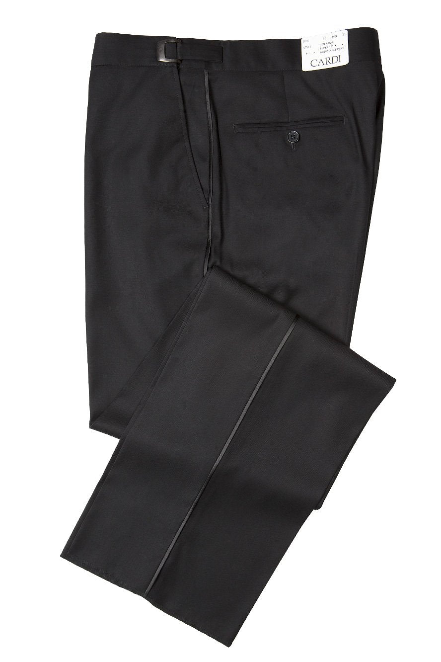 "Christopher" Black Luxury Viscose Blend Tuxedo Pants LuxuryLifeWay Online Store