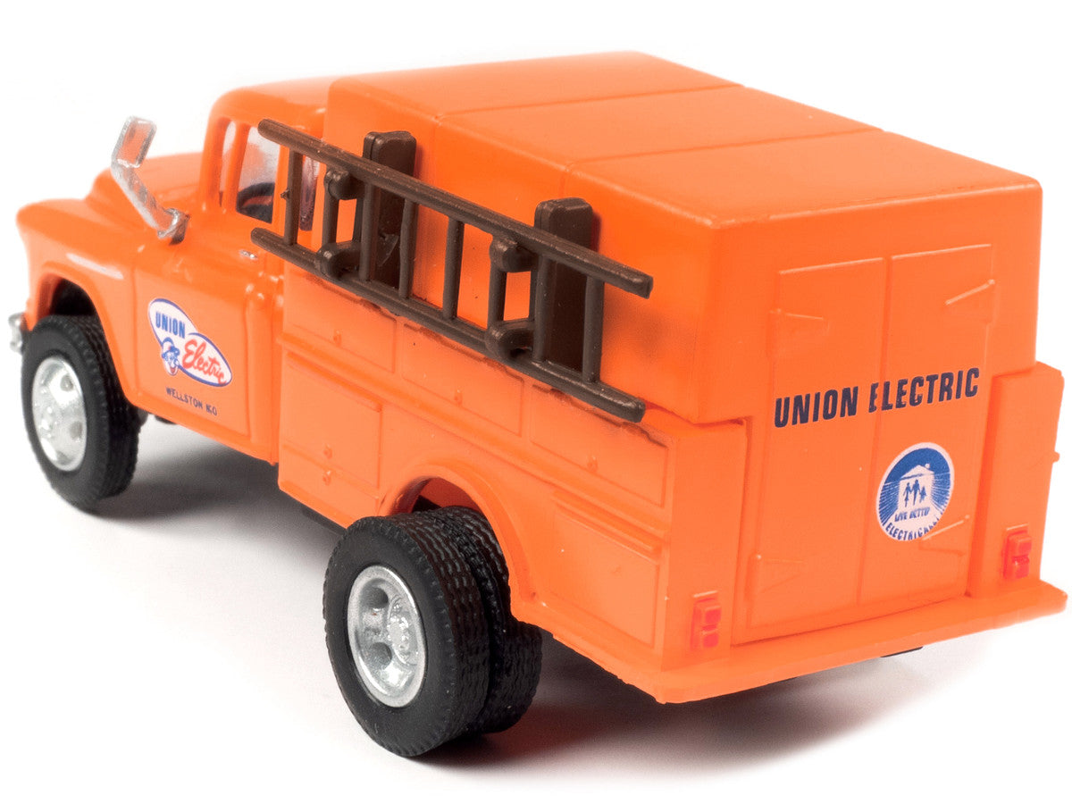1955 Chevrolet Utility Truck Orange "Union Electric" 1/87 (HO) Scale Model by Classic Metal Works LuxuryLifeWay Online Store