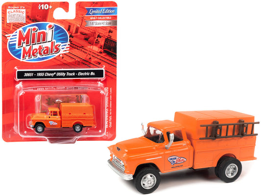 1955 Chevrolet Utility Truck Orange "Union Electric" 1/87 (HO) Scale Model by Classic Metal Works LuxuryLifeWay Online Store