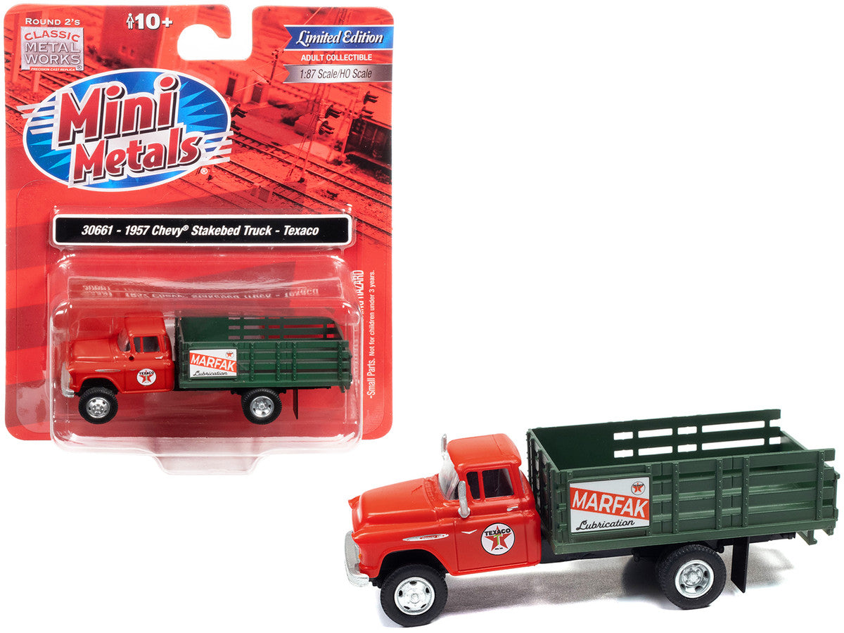 1957 Chevrolet Stakebed Truck Red "Texaco - Marfak Lubrication" 1/87 (HO) Scale Model Car by Classic Metal Works LuxuryLifeWay Online Store