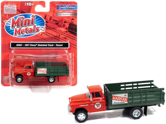 1957 Chevrolet Stakebed Truck Red "Texaco - Marfak Lubrication" 1/87 (HO) Scale Model Car by Classic Metal Works LuxuryLifeWay Online Store