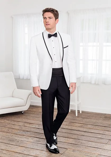 "Crew" White Tuxedo Jacket Shawl (Separates) LuxuryLifeWay Online Store