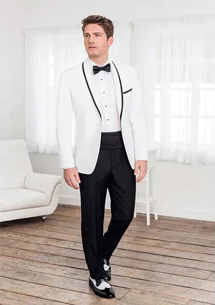 "Xavier" White Tuxedo Jacket LuxuryLifeWay Online Store