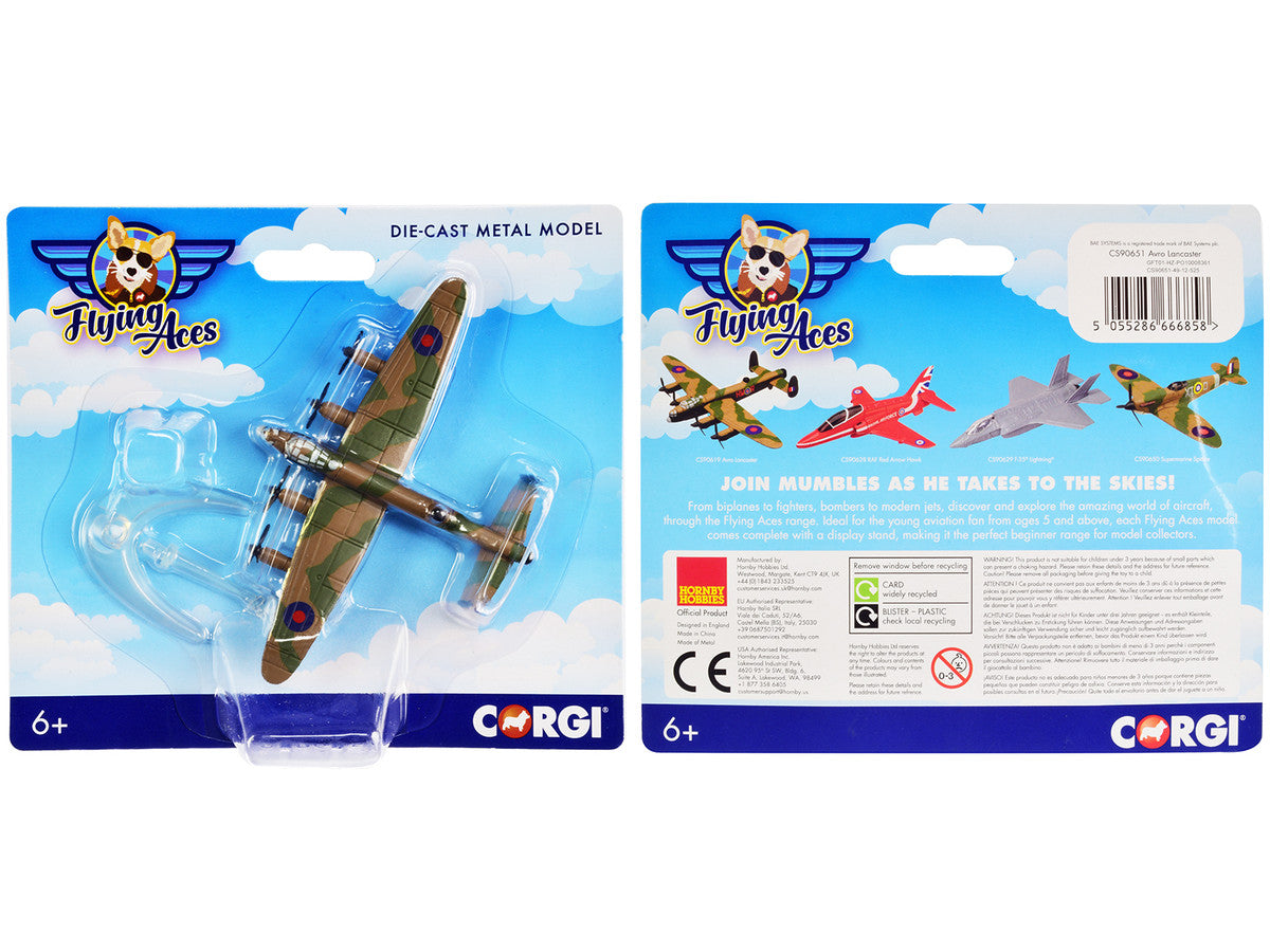 Avro Lancaster Bomber Aircraft "RAF" "Flying Aces" Series Diecast Model by Corgi LuxuryLifeWay Online Store