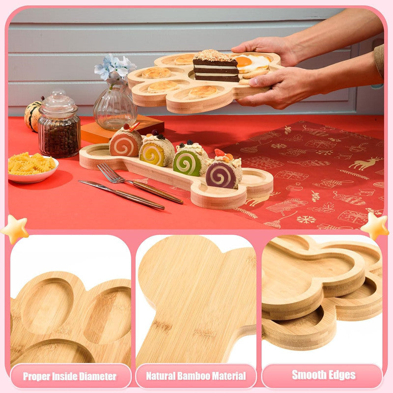 Dog-paw-shaped Bone Wooden Or Bamboo Irregular Dinner Plate Pets Fashion