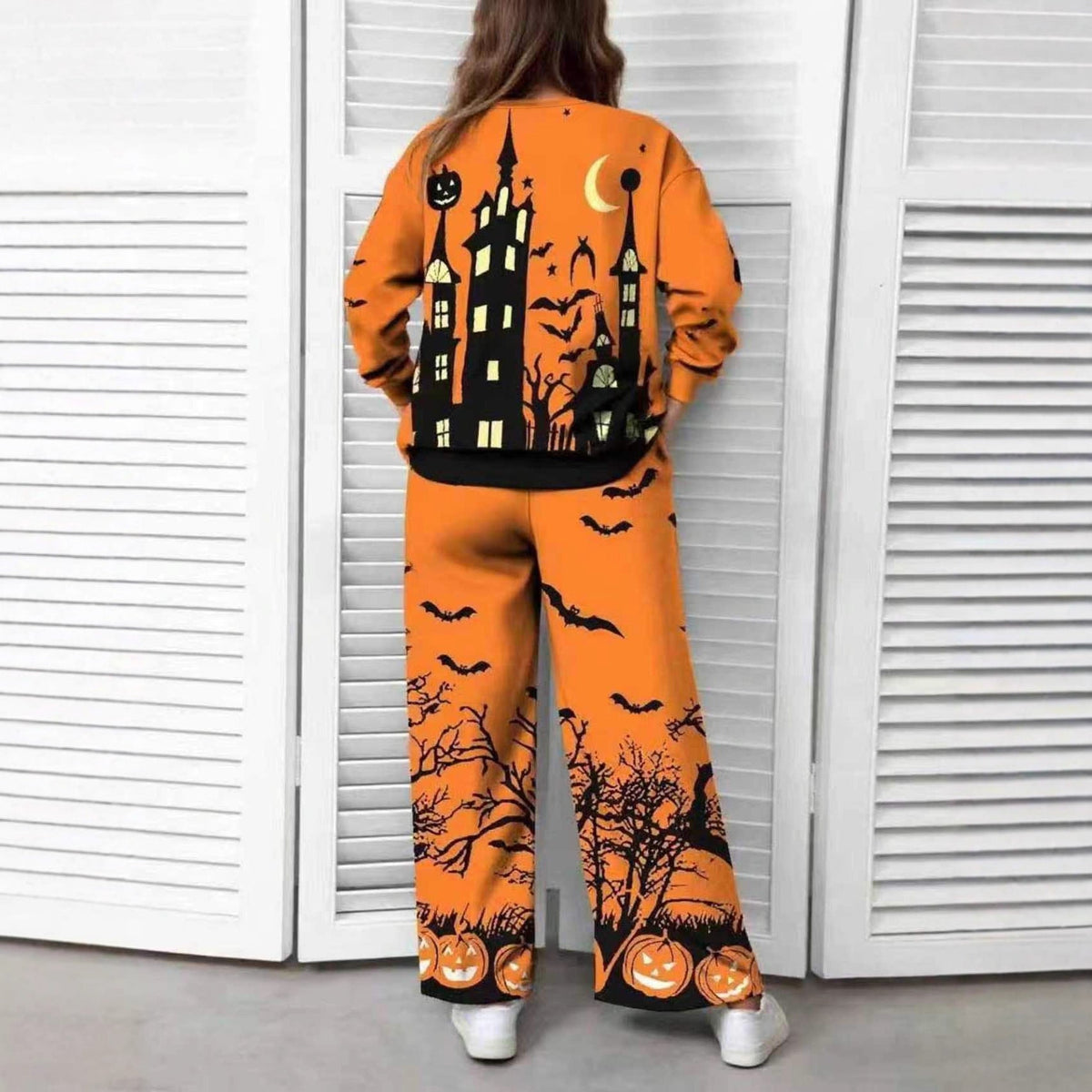 Halloween Christmas Eve Printed Two-piece Suit Pack LadyShow.Store