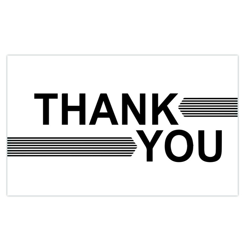Gift Packaging 50 SheetsPack Simple Black Thank You Cards CJD
