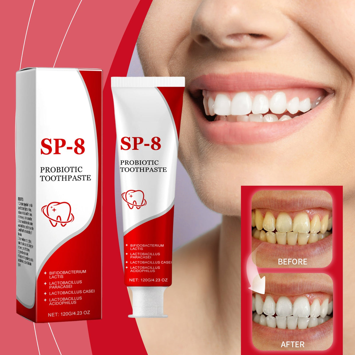 Probiotic Whitening And Stain-Removing Toothpaste 120g Tri Light Beauty