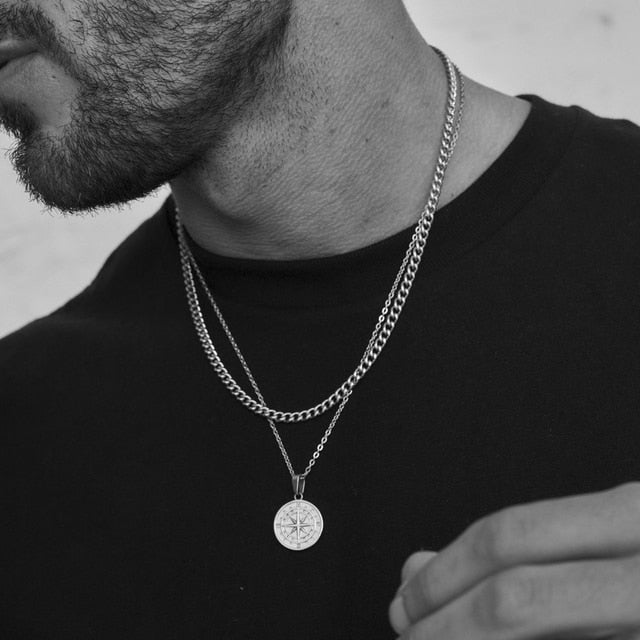Vnox Layered Necklaces for Men Pi-Mart