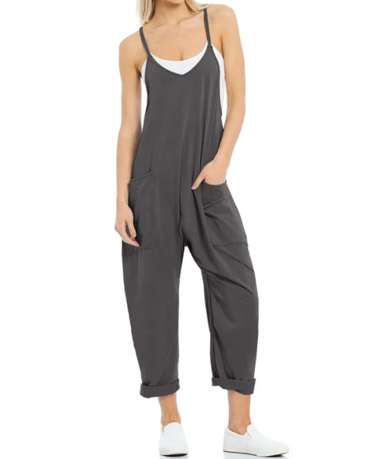 Women's Pocket Knit Jumpsuit Pi-Mart