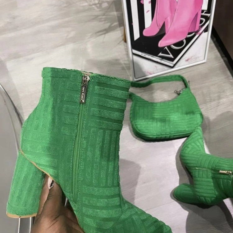 Heeled Boots For Women Fashion Pionted Toe Shoes LadyShow.Store