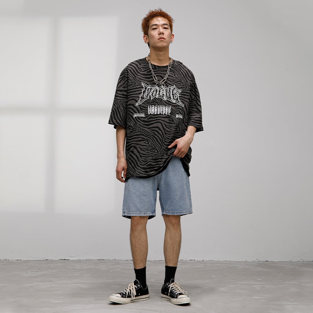 Worn Washed Denim Shorts Pi-Mart