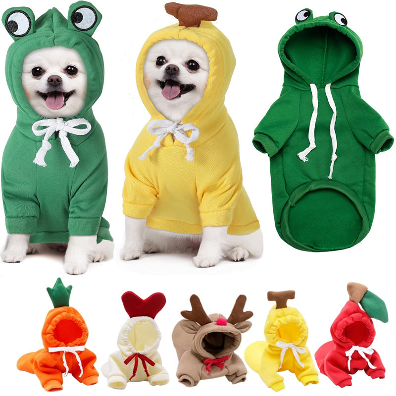 Cute Fruit Dog Clothes For Small Dogs Hoodies Winter Warm Fleece Pet Clothing Puppy Cat Costume Coat For French Chihuahua Outfit Best YouTube Store