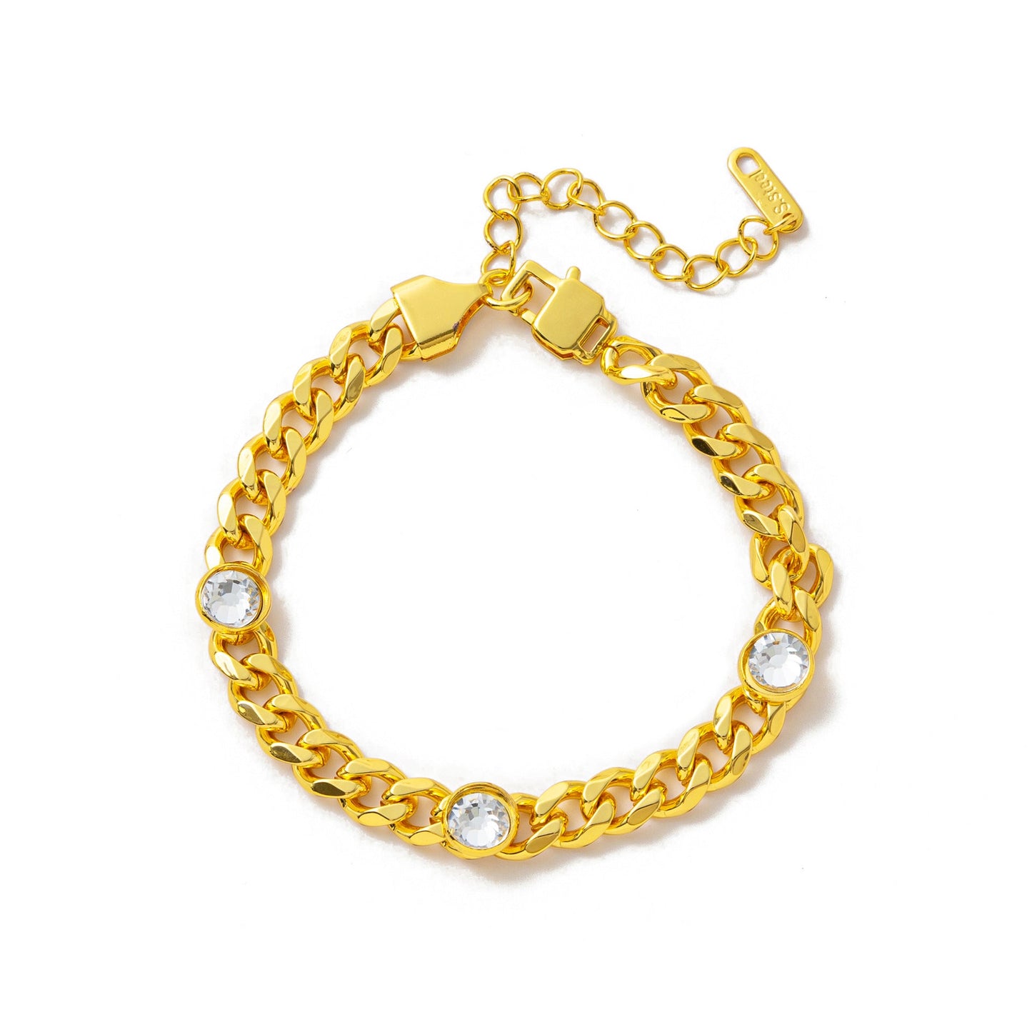 Electroplating Gold Hip-hop Titanium Steel Bracelet Necklace Color Protection LadyShow.Store