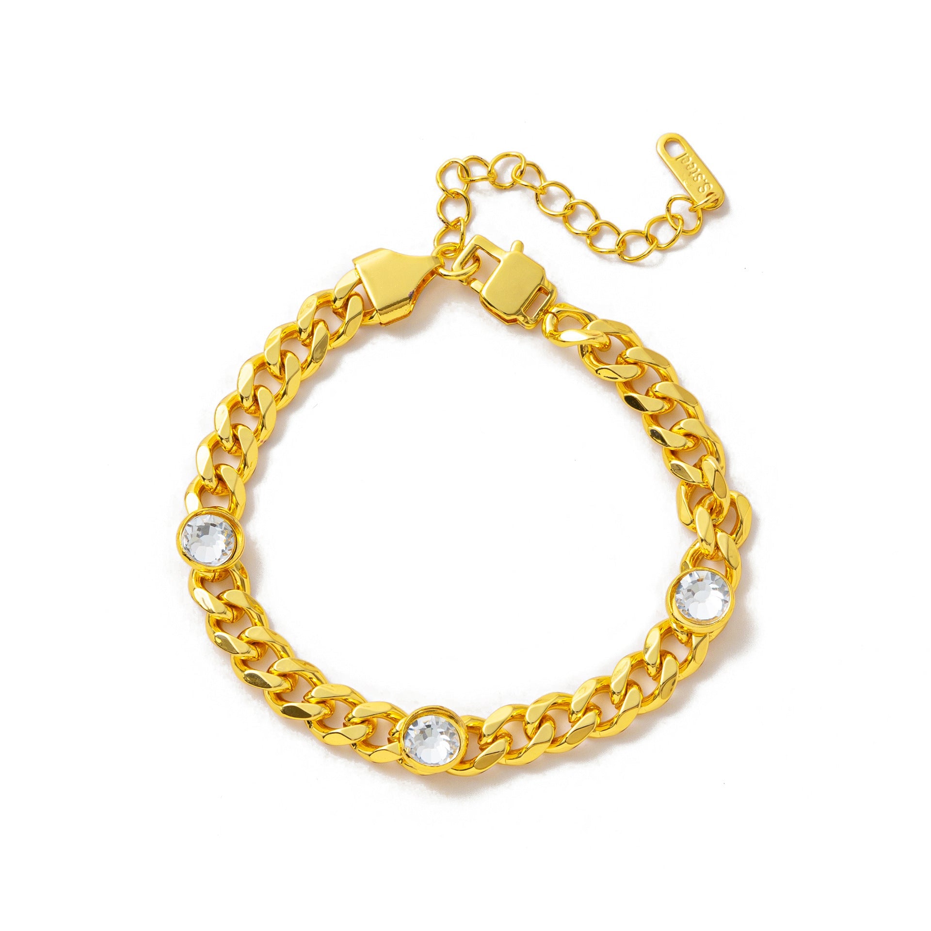 Electroplating Gold Hip-hop Titanium Steel Bracelet Necklace Color Protection LadyShow.Store