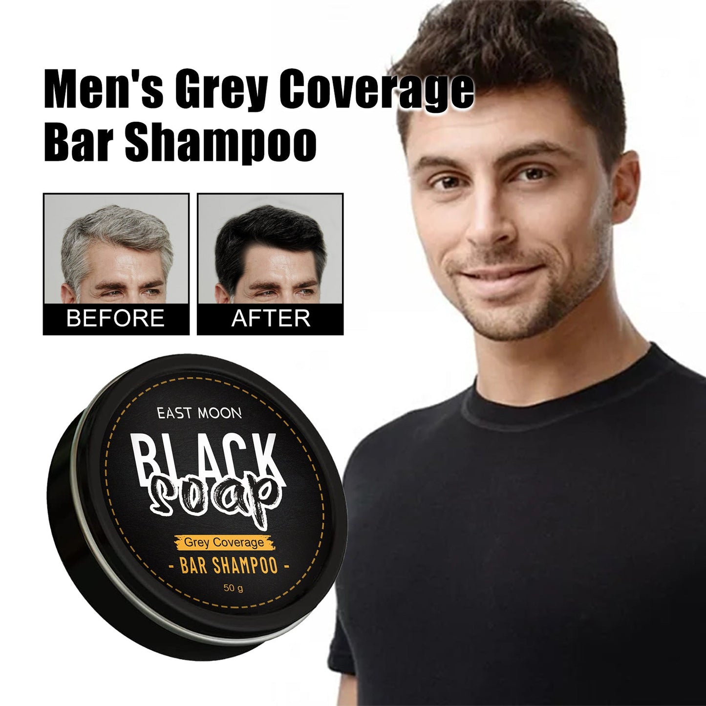 Men's Black Hair Soap Tri Light Beauty