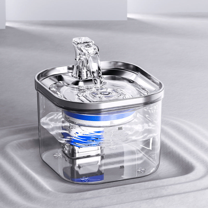 Pet Cat Dog Stainless Steel Automatic Circulation Water Dispenser Intelligent Fountain Pets Accessories Pets Fashion