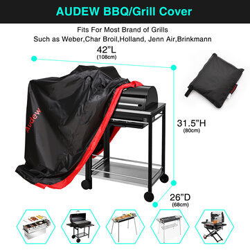 Audew 32inch BBQ Grill Cover Heavy Duty Waterproof UV-resistant Protection Outdoor LuxuryLifeWay Online Store