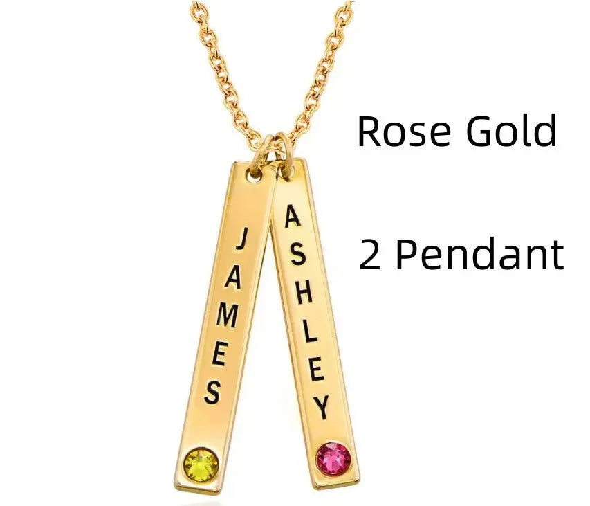Personalized Vertical Necklace, Mother's Day Gift LuxuryLifeWay Online Store