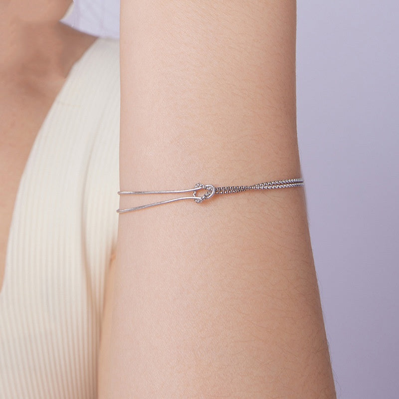 S925 Sterling Silver Shuttle Bracelet LadyShow.Store