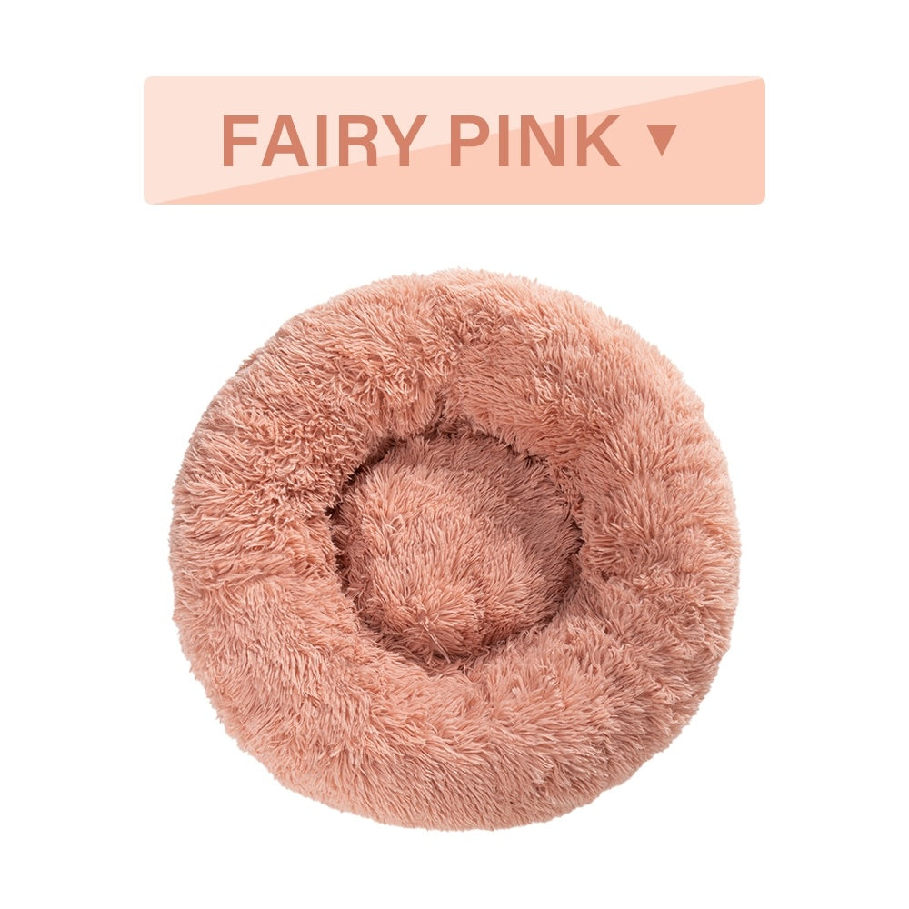 Fluffy Donut Dog Bed  Warm Soft Long Plush Pet Cushion Dog House Cat  Bed Washable Pet Sofa Mat Calming Samll Large Dog Beds Best YouTube Store