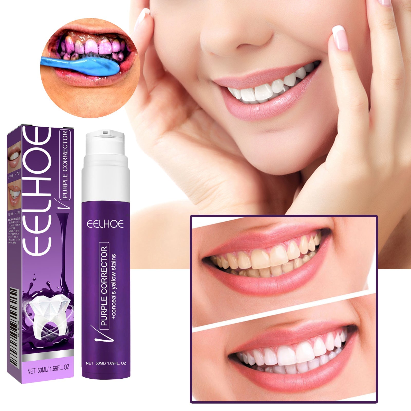 V34 Purple Tooth-Beautifying Toothpaste 50ml Tri Light Beauty
