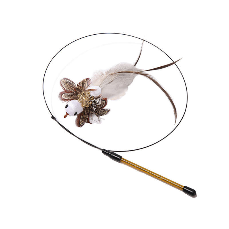 Steel Wire Feather Funny Cat Stick Long Rod Pets Fashion