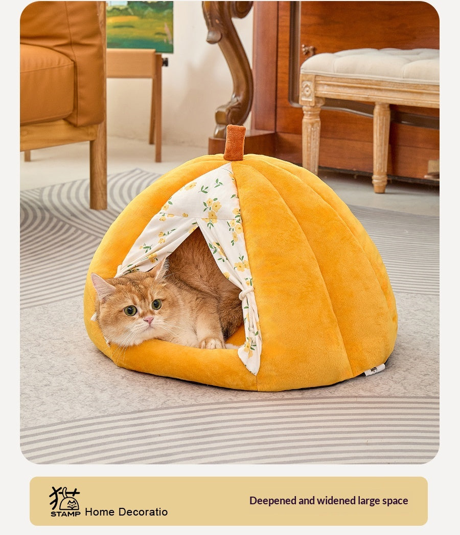 Pumpkin-shaped Cat Bed Pets Fashion