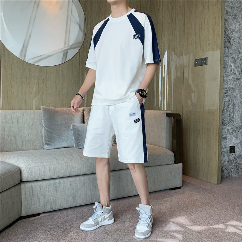 Men's Casual Korean T-Shirt and Shorts Suit Pi-Mart
