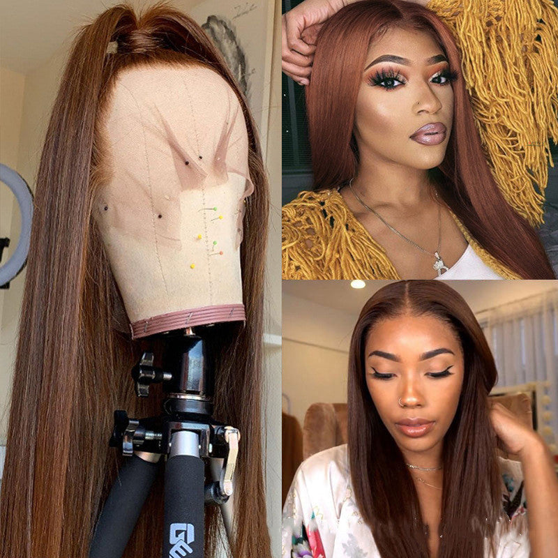 Brown Color Human Hair Wigs Human Hair Wig LadyShow.Store