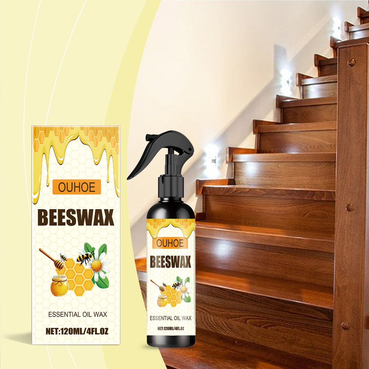 Furniture Floor Care Polishing Waterproof Anti Cracking Scratch Refurbishment Care Wax Furniture Beeswax Spray Warehouse Single Bottle Stock Out, According To BOM Stock New Label Carton 120ml 1 Box Tri Light Beauty