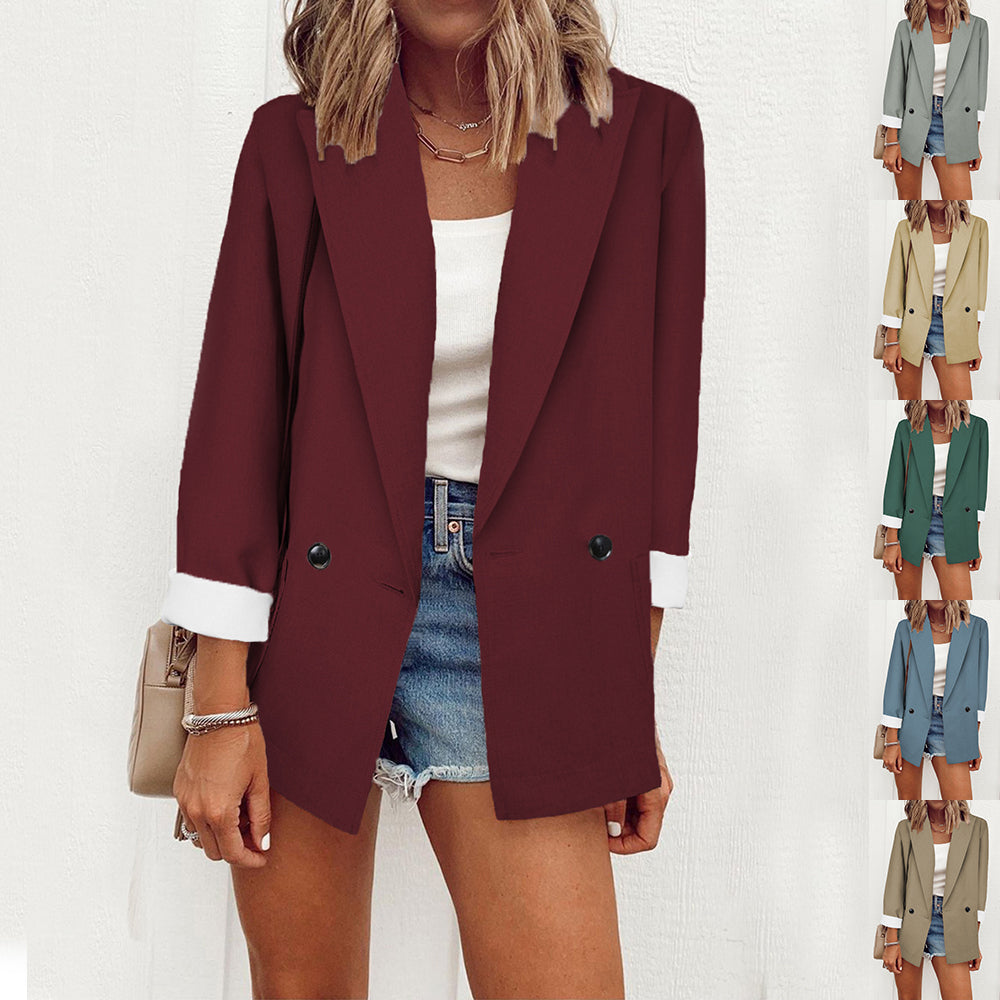 Temperament Slim Jacket Fashion Business Single Breasted Long Sleeve Casual Suit Top Clothing LadyShow.Store