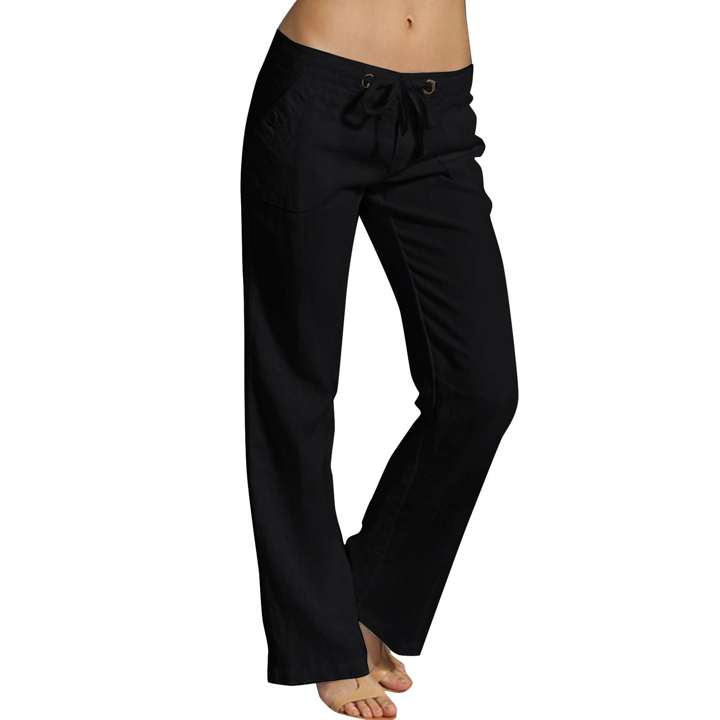 European And American-style Solid-color Womens Loose Casual Pants Womens Trousers NorixaFashion.com