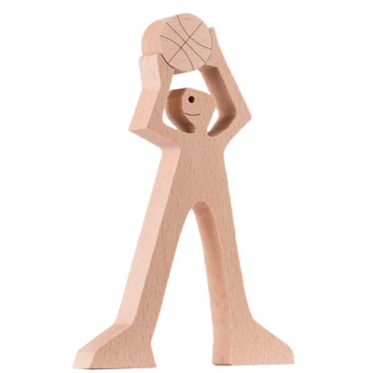 DIY Figurine Wood Dog Ornament Sculpture Home Decoration A Man A Dog Wood Sculpture Christmas Gifts Model Decor PearlNestDecor.com