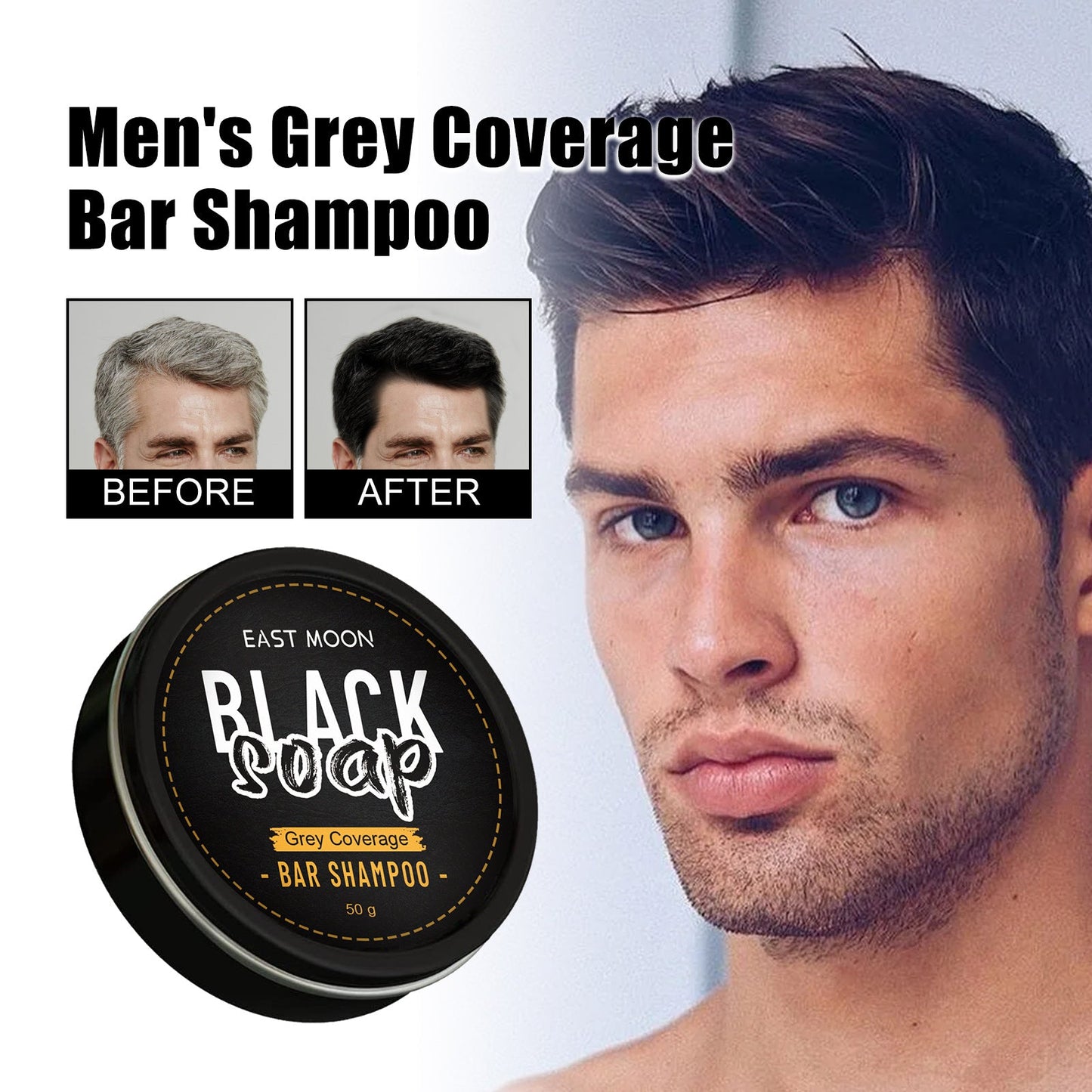 Men's Black Hair Soap Tri Light Beauty