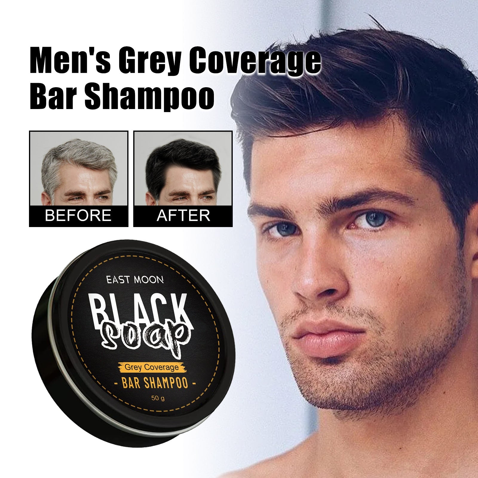 Men's Black Hair Soap Tri Light Beauty