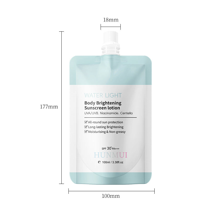 HUNMUI Water Glow Body Brightening Sunscreen Lotion Tri Light Beauty